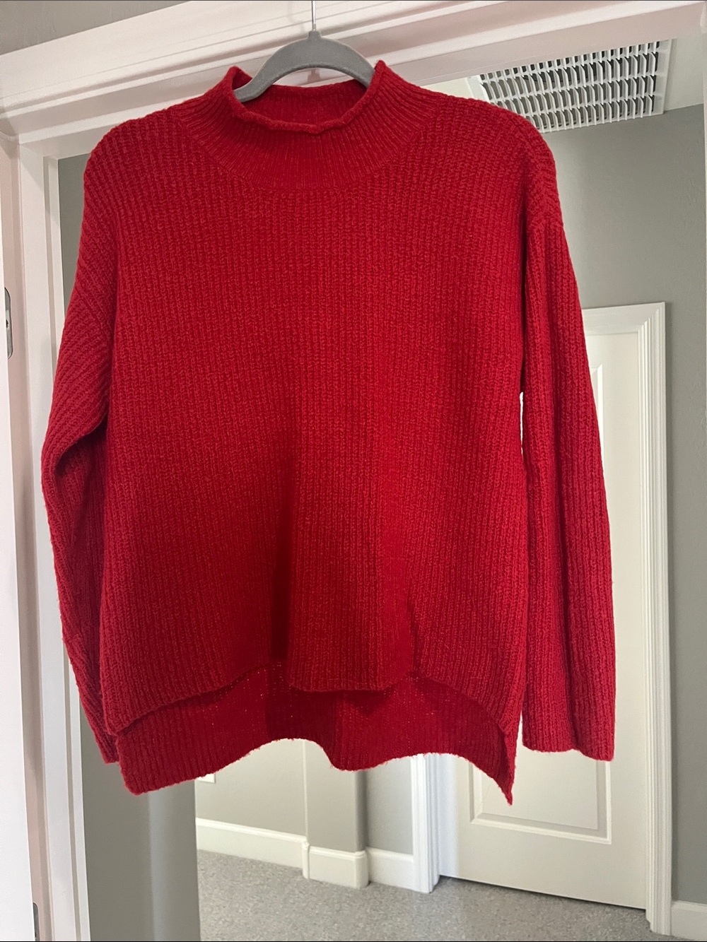 Cotton Emporium Vibrant Red Ribbed Turtleneck Sweater